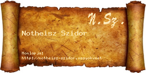 Notheisz Szidor névjegykártya